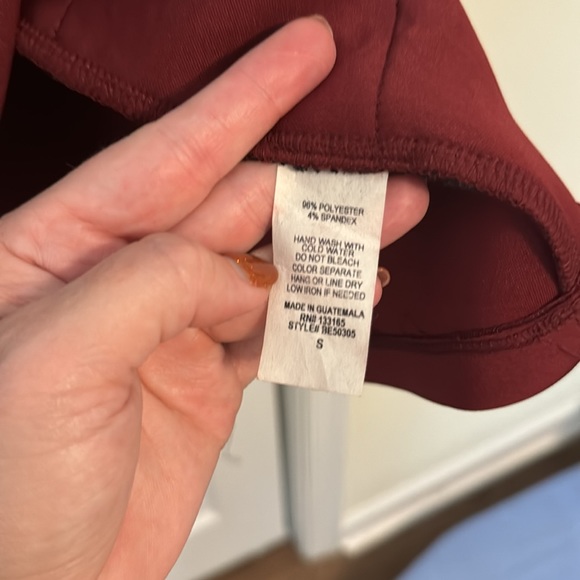 Burgundy dress with black trim - great for the holidays! Size S - Picture 6 of 6